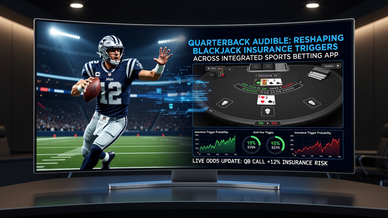 Dynamic reward layers connecting NFL audible data to blackjack insurance features