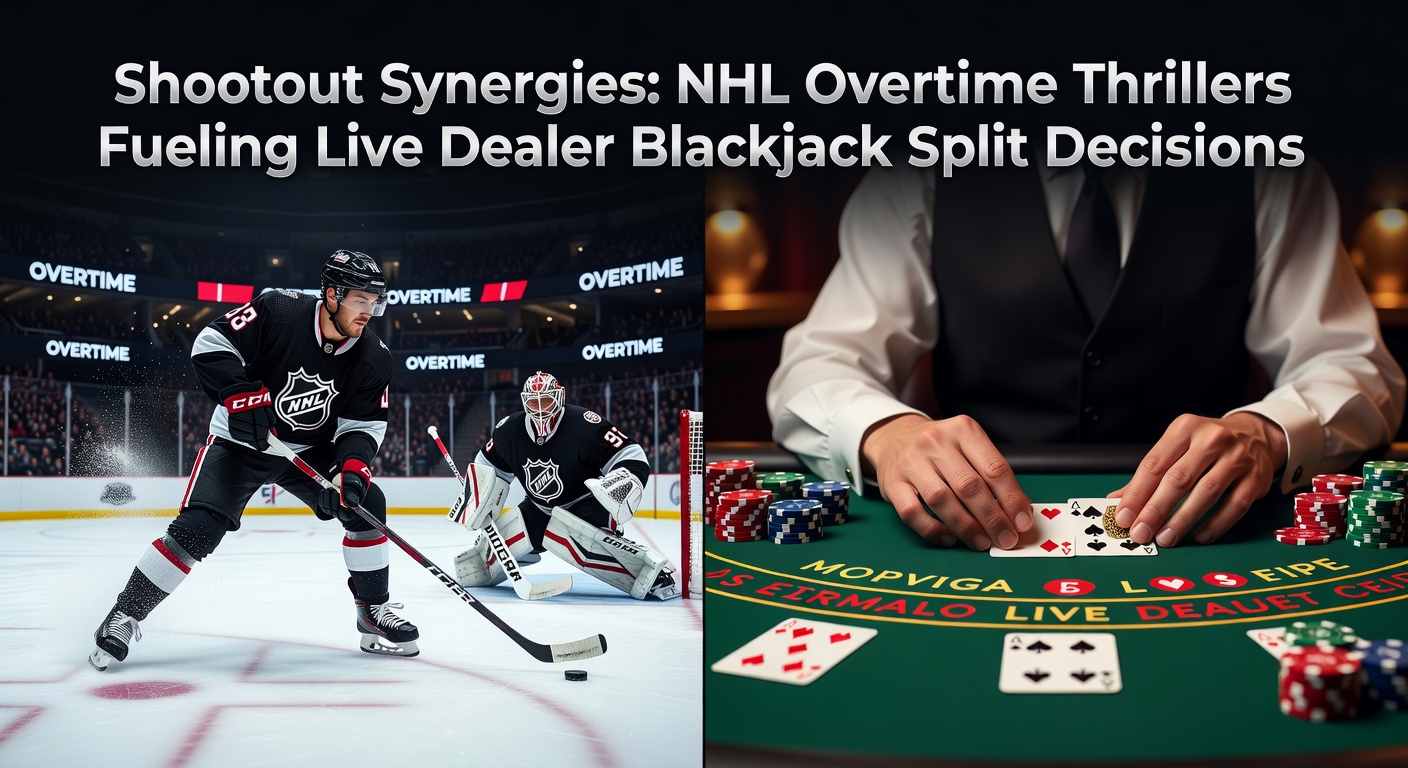 NHL players in overtime shootout action, mirroring high-stakes blackjack split moments at live dealer tables