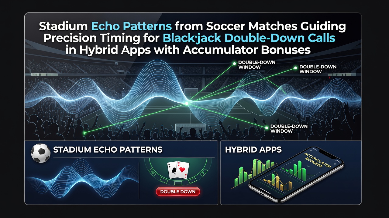 Soccer stadium crowd noise patterns displayed alongside a live dealer blackjack interface in a hybrid mobile app